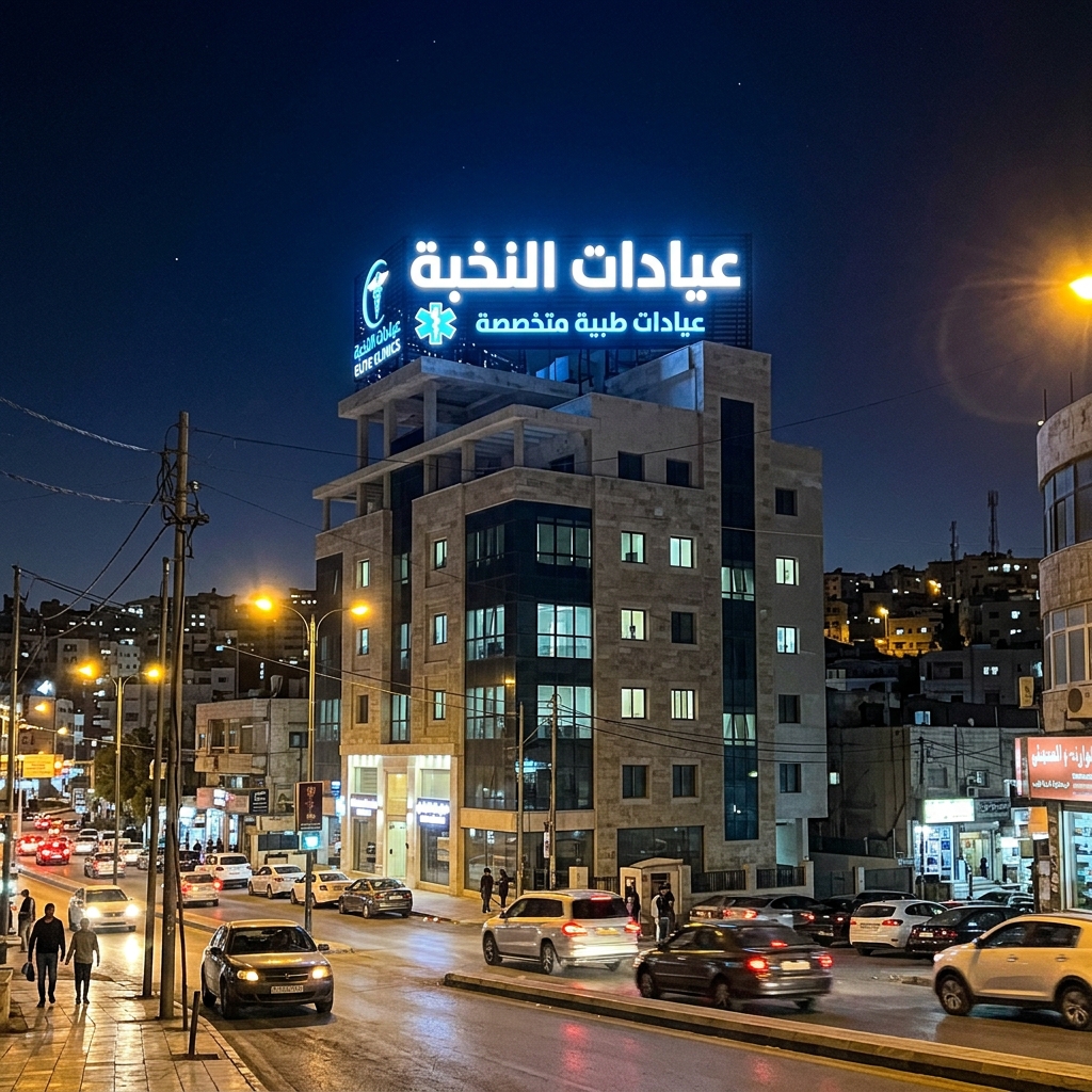 تركيب لوحة أرمة على سطح مبنى في عمّان
