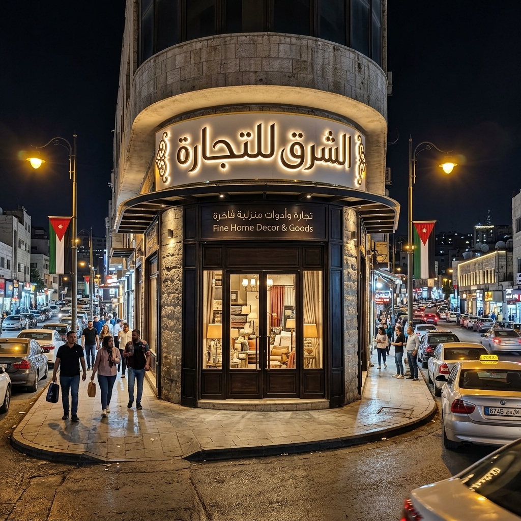 واجهة محل مضيئة - أُسس للإعلان